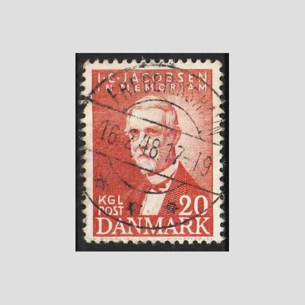 FRIMRKER DANMARK | 1947 - AFA 305 - I. C. Jacobsen - 20 re brunrd - Pragt Stemplet 