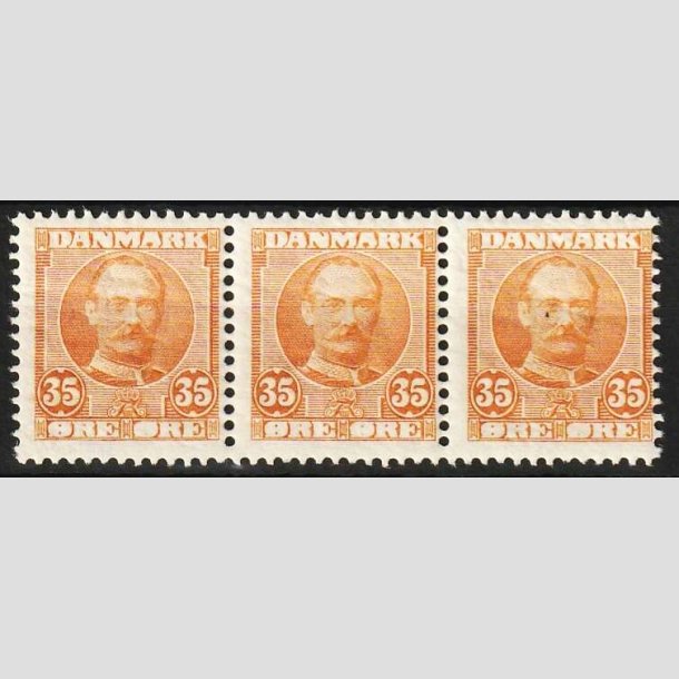 FRIMRKER DANMARK | 1912 - AFA 63 - Frederik VIII 35 re orange i 3-stribe - Postfrisk