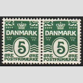 FRIM�RKER DANMARK | 1912 - AFA 64 - B�lgelinie 5 �re m�rkgr�n i par - Postfrisk