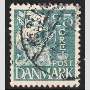 FRIM�RKER DANMARK | 1933 - AFA 205 - Karavel 25 �re bl� Type I - Stemplet