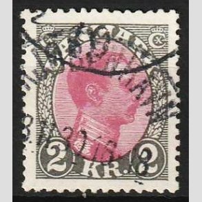 FRIMRKER DANMARK | 1925-26 - AFA 151 - Chr. X 2 Kr. gr/rdlilla - Stemplet