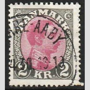 FRIMRKER DANMARK | 1925-26 - AFA 151 - Chr. X 2 Kr. gr/rdlilla - Stemplet