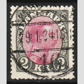 FRIMRKER DANMARK | 1925-26 - AFA 151 - Chr. X 2 Kr. gr/rdlilla - Stemplet