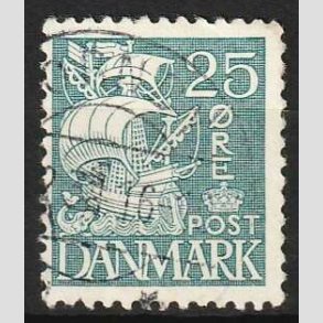 FRIM�RKER DANMARK | 1933 - AFA 205 - Karavel 25 �re bl� Type I - Stemplet