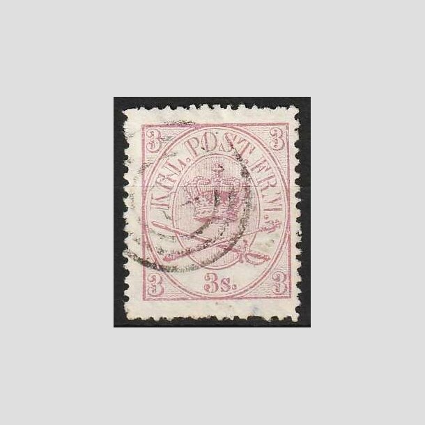 FRIMRKER DANMARK | 1864-70 - AFA 12 - Krone Scepter - 3 Skilling lilla - Stemplet