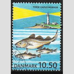 FRIMRKER DANMARK | 2002 - AFA 1327 - ICES 100 r. - 10,50 Kr. flerfarvet - Pnt Stemplet
