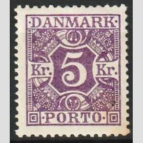 FRIMRKER DANMARK | 1921-25 - AFA 16 - 5 kr. violet - Postfrisk (lille misfarvning s)