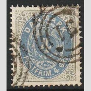 FRIM�RKER DANMARK | 1875 - AFA 23a - 4 �re gr�/ultramarin - Stemplet