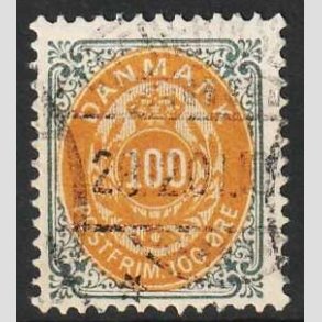 FRIM�RKER DANMARK | 1895 - AFA 31By - 100 �re gr�/gul omv. ramme - Stemplet