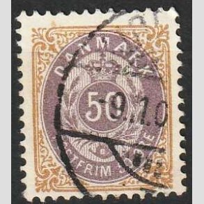 FRIM�RKER DANMARK | 1902 - AFA 30C - 50 �re brun/lilla - P�nt stemplet