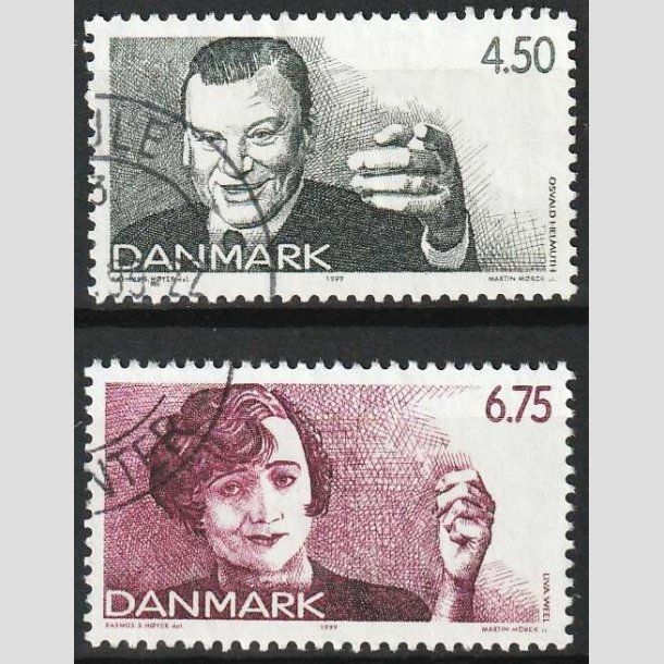 FRIMRKER DANMARK | 1999 - AFA 1213+15 - Dansk revy - 4,50 + 6,75 kr. - Pnt Stemplet 