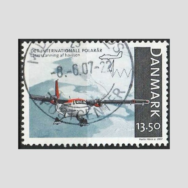FRIMRKER DANMARK | 2007 - AFA 1498 - Internationalt polarr - 13,50 Kr. flerfarvet - Pnt stemplet