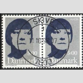 FRIM�RKER DANMARK | 1996 - AFA 1117 - Ber�mte kvinder - 5,00 kr. i par - Pragt Stemplet Skive