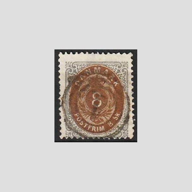 FRIMRKER DANMARK | 1871-74 - AFA 19 - 8 Skilling gr/brun - Stemplet
