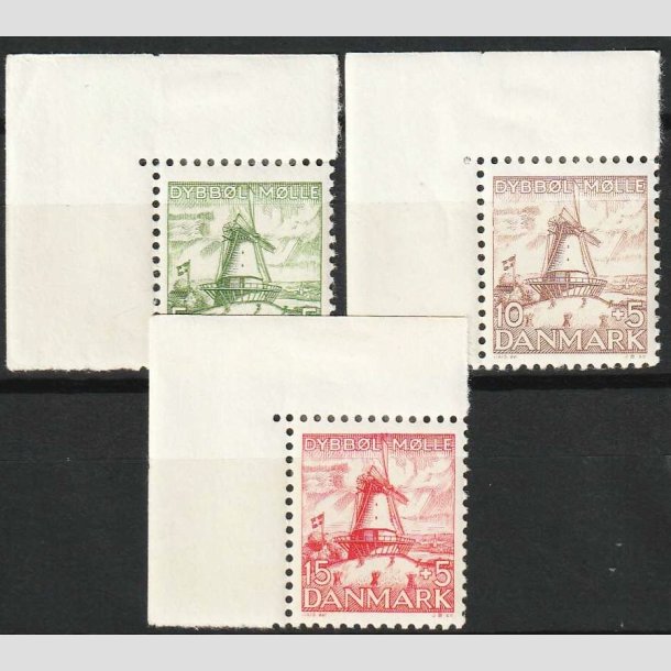 FRIMRKER DANMARK | 1937 - AFA 236-38 - Dybbl Mlle - i st med marginal - Ubrugt