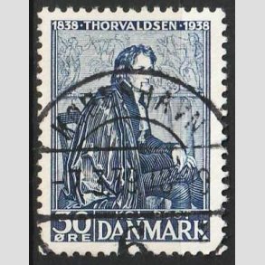 FRIMRKER DANMARK | 1938 - AFA 251 - Thorvaldsen 30 re bl - Pragt Stemplet 