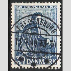 FRIMRKER DANMARK | 1938 - AFA 251 - Thorvaldsen 30 re bl - Lux Stemplet Fredensborg