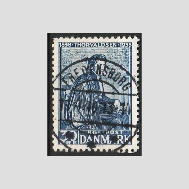 FRIMRKER DANMARK | 1938 - AFA 251 - Thorvaldsen 30 re bl - Lux Stemplet Fredensborg