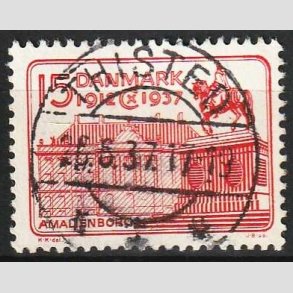 FRIMRKER DANMARK | 1937 - AFA 241 - Chr. X 25 re jubilum 15 re rd - Lux Stemplet Thisted