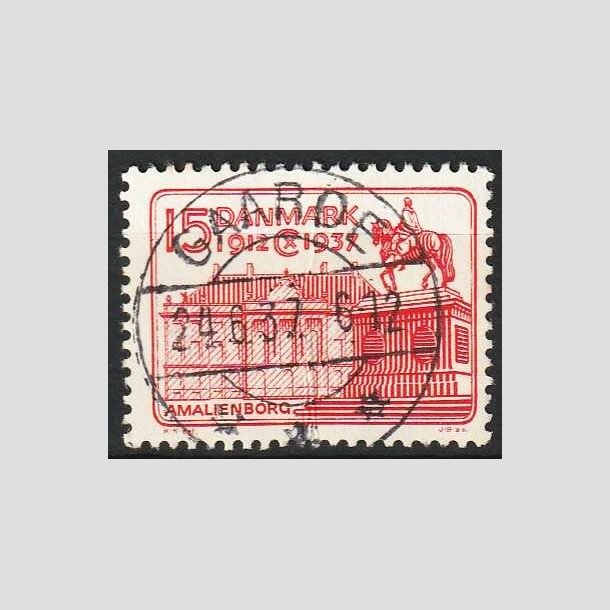 FRIMRKER DANMARK | 1937 - AFA 241 - Chr. X 25 re jubilum 15 re rd - Lux Stemplet Gaarde