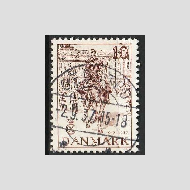 FRIMRKER DANMARK | 1937 - AFA 240 - Chr. X 25 re jubilum 10 re brun - Lux Stemplet Gedsted