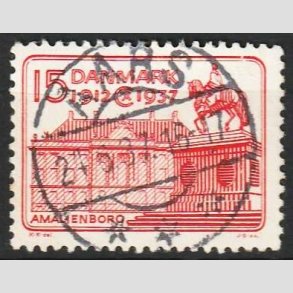 FRIMRKER DANMARK | 1937 - AFA 241 - Chr. X 25 re jubilum 15 re rd - Lux Stemplet Aars