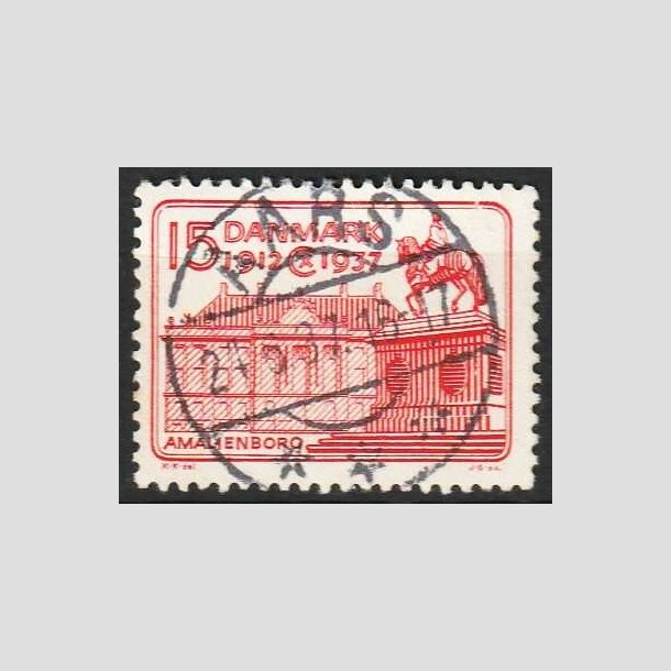 FRIMRKER DANMARK | 1937 - AFA 241 - Chr. X 25 re jubilum 15 re rd - Lux Stemplet Aars