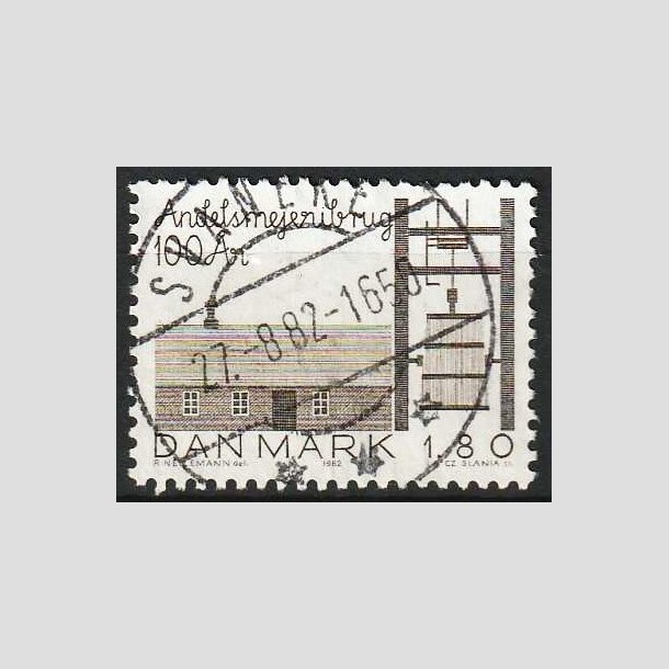 FRIMRKER DANMARK | 1982 - AFA 754 - Andelsmejeribruget 100 r - 1,80 Kr. brun - Pragt Stemplet