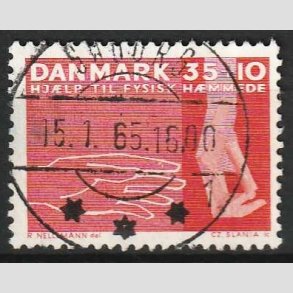 FRIMRKER DANMARK | 1963 - AFA 418 - Hjlp til fysisk hmmede - 35 + 10 re rd - Lux Stemplet