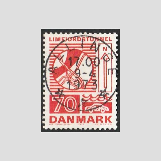 FRIMRKER DANMARK | 1972 - AFA 536 - Trafiktekniske anlg - 70 re rd - Pragt Stemplet Allinge