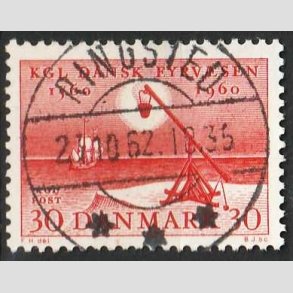FRIM�RKER DANMARK | 1960 - AFA 386 - Fyr & Vagerv�snet - 30 �re r�d - Pragt Stemplet Ringsted