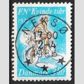 FRIM�RKER DANMARK | 1985 - AFA 839 - FN's kvinde-ti�r - 3,80 Kr. flerfarvet - Pragt Stemplet Neks�
