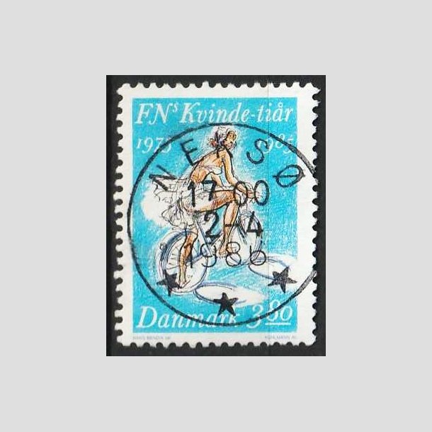 FRIMRKER DANMARK | 1985 - AFA 839 - FN's kvinde-tir - 3,80 Kr. flerfarvet - Pragt Stemplet Neks