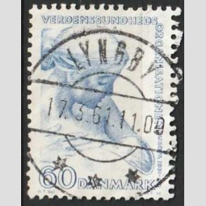 FRIM�RKER DANMARK | 1960 - AFA 388 - WHO - 60 �re bl� - Lux Stemplet Lyngby