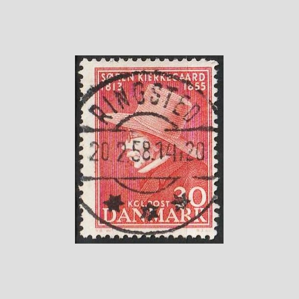 FRIMRKER DANMARK | 1955 - AFA 365 - Sren Kierkeghaard - 30 re rd - Pragt Stemplet 