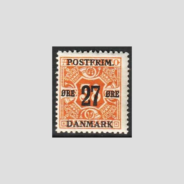 FRIMRKER DANMARK | 1918 - AFA 92 - 27 re/38 re orange - Ubrugt