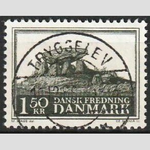 FRIM�RKER DANMARK | 1966 - AFA 451 - Fredningsserie - 1,50 Kr. sortgr�n - Pragt Stemplet Tryggelev