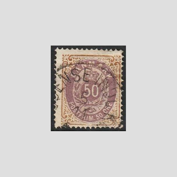 FRIMRKER DANMARK | 1875 - AFA 30 - 50 re brun/lilla - Stemplet