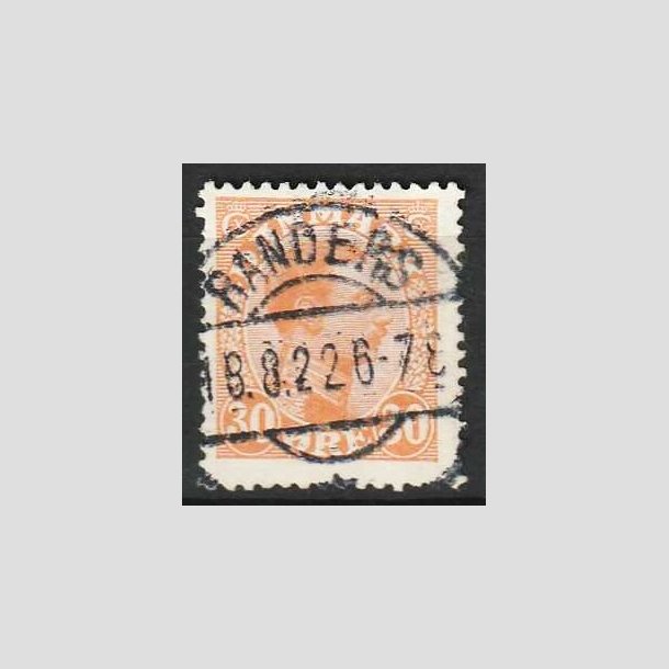 FRIMRKER DANMARK | 1921-22 - AFA 127 - Chr. X 30 re orange - Lux Stemplet Randers