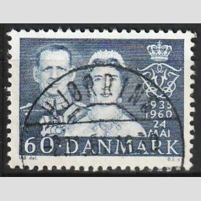 FRIM�RKER DANMARK | 1960 - AFA 385 - S�lvbryllup - 60 �re bl� - Lux Stemplet 