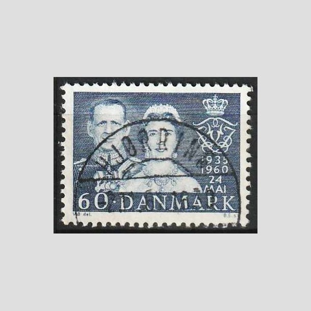 FRIMÆRKER DANMARK | 1960 - AFA 385 - Sølvbryllup - 60 øre blå - Lux Stemplet 
