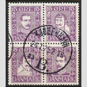 FRIMRKER DANMARK | 1924 - AFA 136-139 - Postjubilum 4-blok - Stemplet