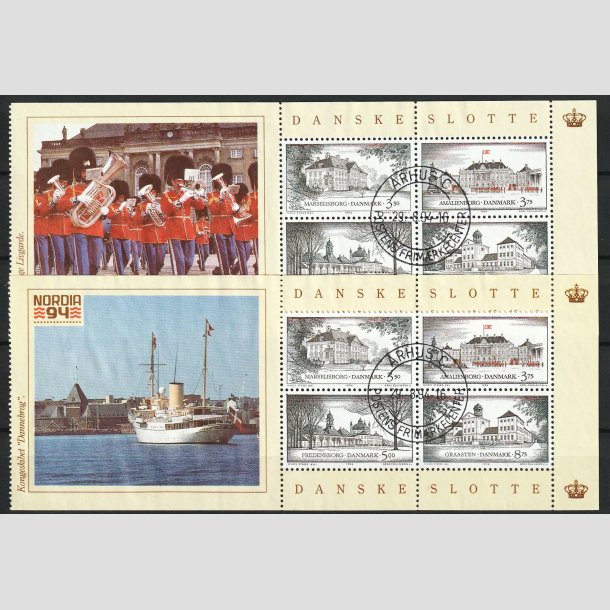 FRIMRKER DANMARK | 1994 - AFA 1066A,1066B - Danske slotte, vignet - 2 x Miniark - Pnt Stemplet
