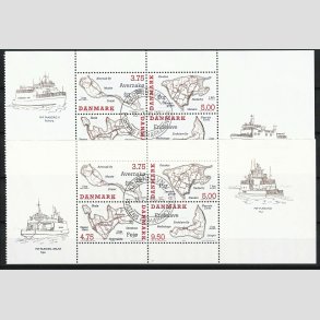 FRIM�RKER DANMARK | 1995 - AFA 1090A,1090B - Danske sm��er med vignet 2 x Miniark - Lux Stemplet