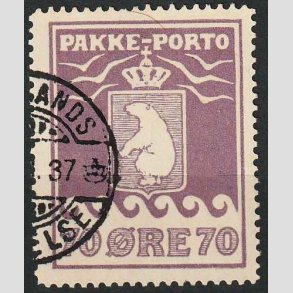 FRIM�RKER GR�NLAND | 1937 - AFA 17 - PAKKE-PORTO - 70 �re violet - Stemplet (1937)