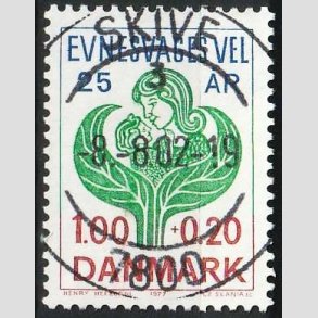 FRIMRKER DANMARK | 1977 - AFA 633 - Evnesvages vel - 1,00 + 0,20 Kr. - Pragt Stemplet Skive