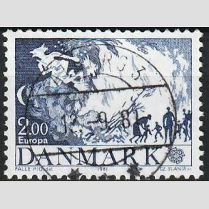 FRIM�RKER DANMARK | 1981 - AFA 728 - Folklore - 2,00 Kr. bl� - Pragt Stemplet