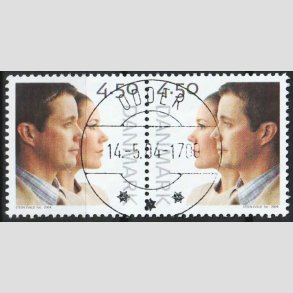 FRIM�RKER DANMARK | 2004 - AFA 1388-89 - Kongeligt bryllup - 4,50 Kr. Kronprinsparret - Lux Stemplet