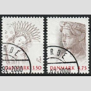 FRIM�RKER DANMARK | 1992 - AFA 1011+12 - Nordia 94 - 3,50 + 4,75 kr. - P�nt Stemplet 