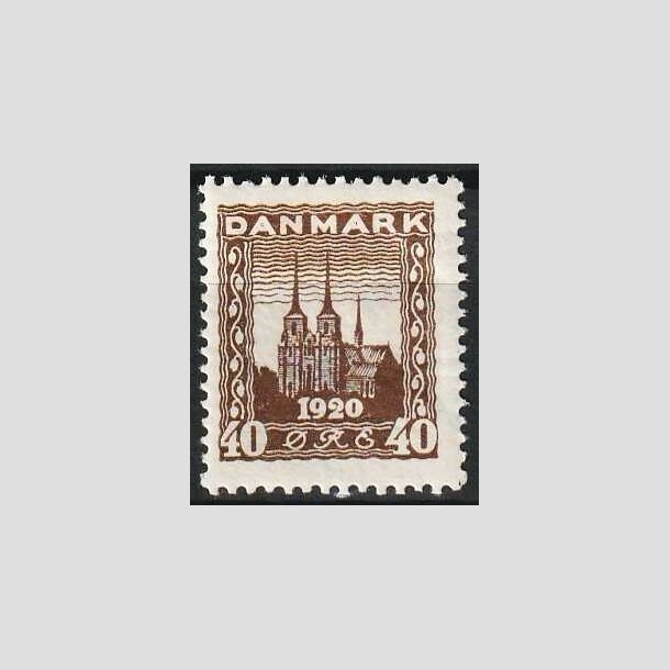 FRIMRKER DANMARK | 1920-21 - AFA 114 - Genforening 40 re brun - Ubrugt